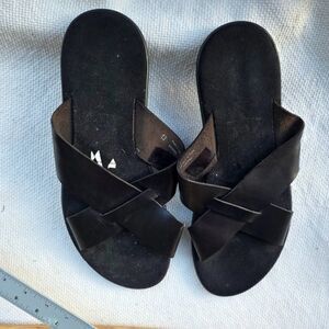 Broletto men's black leather slides